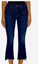 MOTHER The Lil Insider Crop Step Fray Jeans Off Limits Petite NEW Size 23 picture