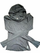 FP Movement Breathe Easy Hoodie Size S Charcoal Gray Ribbed Top NWT picture