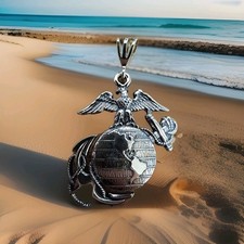 New Marine Corps .925 Sterling Silver Pendant picture