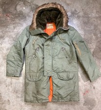Vintage Land N Lakes Mens Small Insulated Parka Coat N-3B Flight Nylon picture