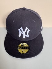 🔥 New Era 59Fifty NY New York Yankees Fitted Hat Cap Size 7 1/2 NAVY. Wool picture