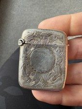 Antique Sterling Silver Vesta Tlc Vintage Hallmarked Match Case picture