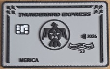 USAF Thunderbirds F-16 Display Team American Express Style 3D PVC Patch picture