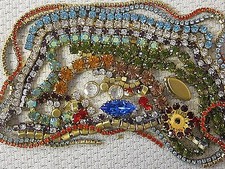 100% SWAROVSKI RHINESTONE CHAIN ROPE STRIPS SETTINGS LOT VTG NOS FINDINGS CRAFTS picture