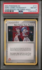 2004 Pokemon Ex Team Rocket Returns #111 Here Comes Team Rocket Holo PSA 8 picture