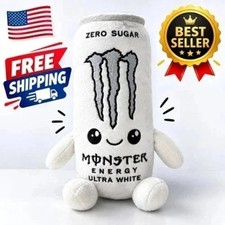 Monster Energy Drink Plush Toy White Zero Sugar Can Soft Stuffed Doll Decor Gift picture