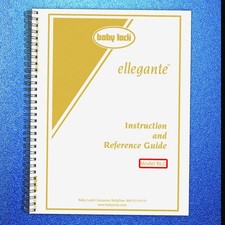 BABY LOCK Ellegante BLG Sewing Machine Instruction Manual CLOSURE - FRONT & BACK picture