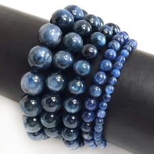 Grade AAA Natural Gemstone Blue Kyanite Bracelet Stretch Balance 7.5