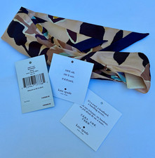 NWT KATE SPADE PAPER ROSE SILK SKINNY SCARF picture
