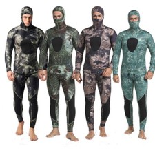 3mm Neoprene Camo Wetsuit Two Piece Hooded Spearfishing Diving Suit picture