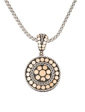 John Hardy 18K Gold Sterling Silver Dot Classic Chain Enhancer Pendant Necklace picture