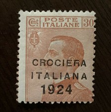 1924 ITALY MH STAMP #174B CRUISE IN LATIN AMERICA CROCIERA OVPT SIGNED ON BACK picture