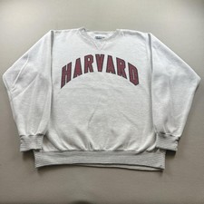 Vintage Harvard University Sweatshirt Mens Large Gray Crimson College Fleece 90s picture