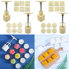 US 14 Pack Moon Cake Mold Mould Mid-Autumn Flower Round Square Pattern DIY Tools picture