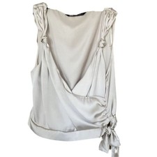NWOT RARE Zara Champagne Colored Satin Cropped Top Size M picture