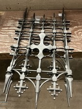 3-Piece Gothic Cemetery Fence Set Metal Graveyard Halloween Yard Decor picture