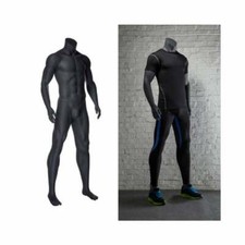 Headless Grey Adult Male Athletic Muscular Fitness Standing Mannequin with Base picture