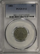 1881 Shield Nickel PCGS F12 picture