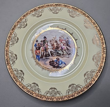 JWK The Battle of Austerlitz Western Germany Plate Beige Gold Rococo Scene 10