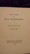The Works of Max Beerbohm - John Lane 1896 HC First U.S. Trade Edition RARE picture