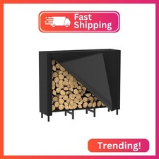 CADUKE 4ft Firewood Rack with Cover, Outdoor Firewood Log Rack for Fireplace, In picture