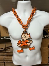 Cleveland Browns Elf Oversized Necklace Chain – Game Day Brownie Elf picture
