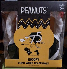 NEW Peanuts Snoopy Plush Wired Headphones 75 Years NIB picture