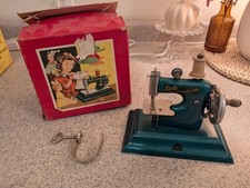 Child's Antique Casige Hand Crank Sewing Machine W/Box Rare In Great Shape picture