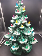 Vtg 1970s Atlantic Mold 17” Ceramic Christmas Tree w/ Scroll Base picture