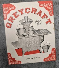 Vintage Iron Stove Mini Items Taiwan Made Greycraft No. 2238 No. U-120 5 Piece  picture