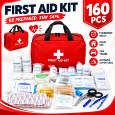 First Aid Kit 160 Pcs Camping Emergency Survival Kit for Car Home Office Hiking picture