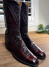 VTG 1980’s Lucchese Boots Men’s SAN ANTONIO BRUSHOFF DANCEHALL RANCH HAND picture