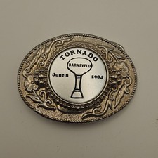 Vintage Barneveld Tornado June 8th 1984 Belt Buckle picture
