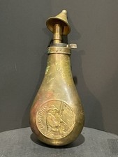 Old Brass Victorian Style Tradition Gun Powder Flask Bottle Funnel Antique Gift picture