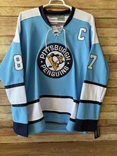 Sidney Crosby Pittsburgh Penguins Blue & White 1968-'71 CCM NHL Jersey picture