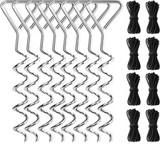 Pool Cover Anchor Kit for above Ground Pools – 16 Pcs Heavy Duty Spiral Ground S picture