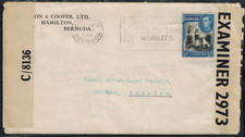 WWII Bermuda 1944 Cover Censored Twice w/ Tape C/8136 & 2973 (A1) RARE picture