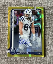 2025 Topps Chrome Tyler Warren Rookie Yellow Lava Auto 085/275 picture