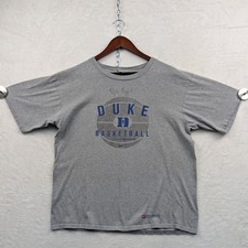 VTG Nike T-Shirt Men L Gray Duke Basketball Coach K Mike Krzyzewski Signed 90s picture