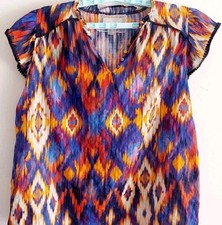 CUPIO Top Women’s 3X Multicolor Lightweight Woven Blouse Cap Sleeves picture