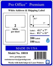 1000 Wing Office Premium Blank Shipping Labels Self Adhesive Half Sheet 7 x 4.5 picture