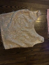 Vtg 60s Wool Sequin Beaded Lined Tank Top Evening Glam Hong Kong Sz L Large picture