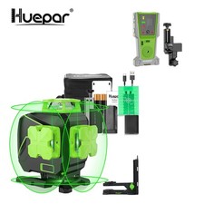 Huepar 16 Lines 360 Green Beam Cross Line Self Leveling  Laser + Receiver LR-8RG picture