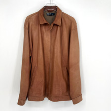 Vtg Polo Ralph Lauren 90s Leather Jacket Mens XL Brown Tan Quiet Luxury picture