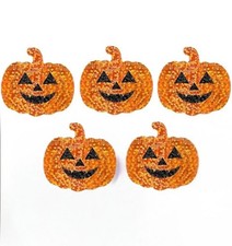 40 Pieces Glitter  1.2” Halloween Pumpkins Face Stickers Decor Envelope Seals picture