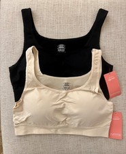 Yummie by Heather Thomson Nylon Scoop Neck Bra - Set of 2 Nude Black Size 1X/2X picture