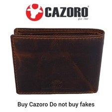 RFID Blocking Brown Vintage Leather Men's Bifold Center Flap Wallet picture
