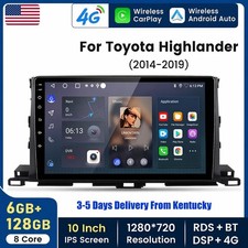6+128G 8CORE CARPLAY ANDROID15 FOR TOYOTA HIGHLANDER 14-19 CAR STEREO RADIO GPS picture