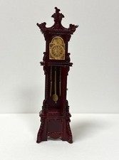 Vintage Bespaq Dollhouse Grandfather Clock 1:12 Scale Mahogany w Box picture