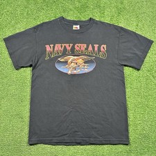Vintage 1997 Navy Seals Special Warfare Insignia Trident Tshirt Men’s Medium  picture